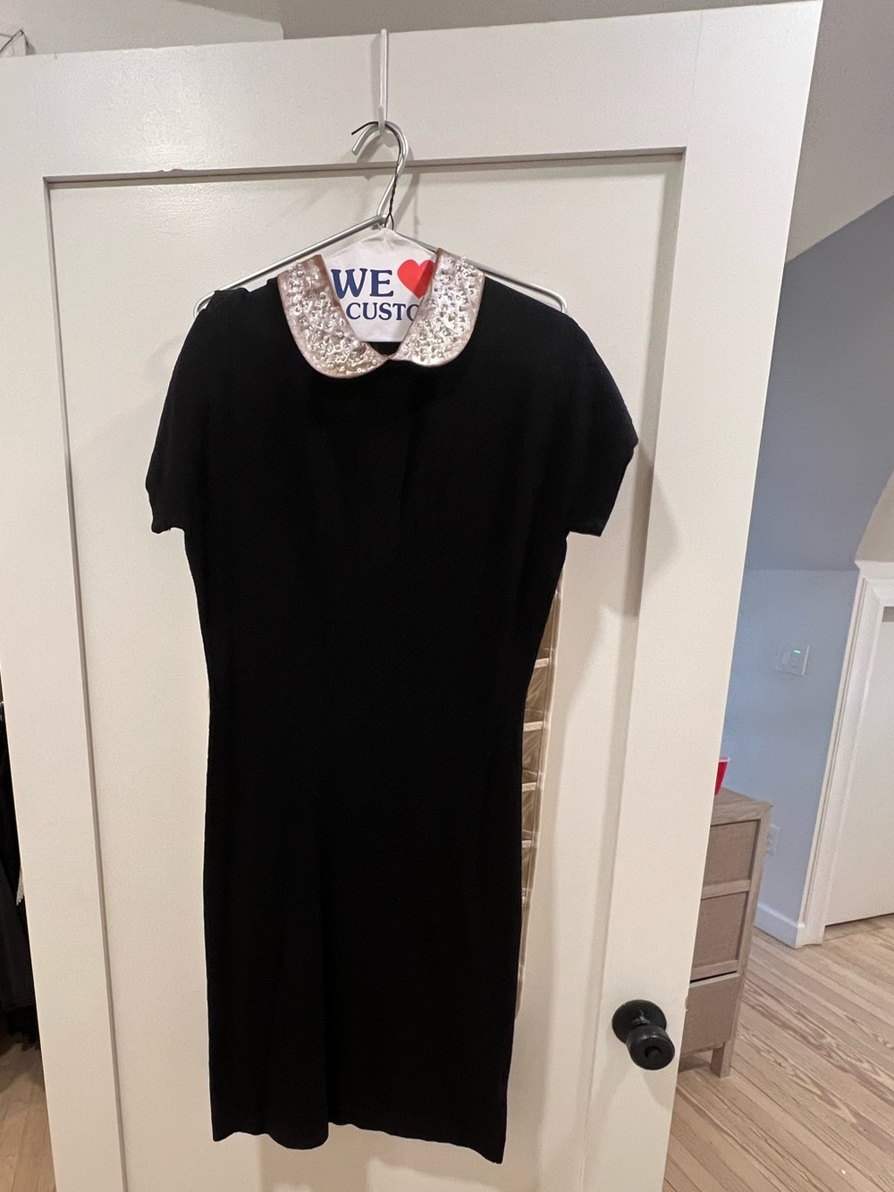 Marc by marc Jacobs Black knit sweater Dress with Embellished Peter Pan Collar